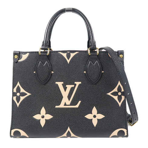 LOUIS VUITTON LV GHW On The Go 2 Way Bag M45659 Monogram Empreinte Black/Beige