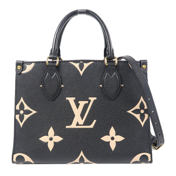 LOUIS VUITTON LV GHW On The Go 2 Way Bag M45659 Monogram Empreinte Black/Beige