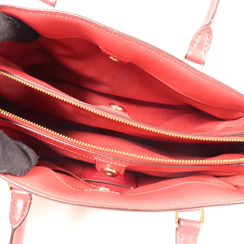 COACH GHW Handbag G1823 PVC Coated Canvas Brown/Red