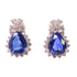 FINE JEWELRY 3.844ct Sapphire 0.92ct Diamond Earrings 18K White Gold