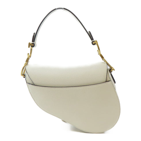 Christian Dior CD GHW Mini Saddle Bag Shoulder Bag M0456CBAA_M030 Calfskin White