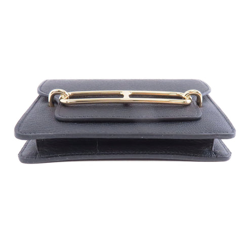 HERMES GHW Roulis Slim Wallet Chevre Leather Noir Black