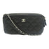 CHANEL Quilted CC SHW Chain Shoulder Bag Lambskin Leather Black v3