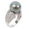 FINE JEWELRY Diamond Pearl Ring 18K White Gold US#6