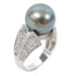 FINE JEWELRY Diamond Pearl Ring 18K White Gold US#6
