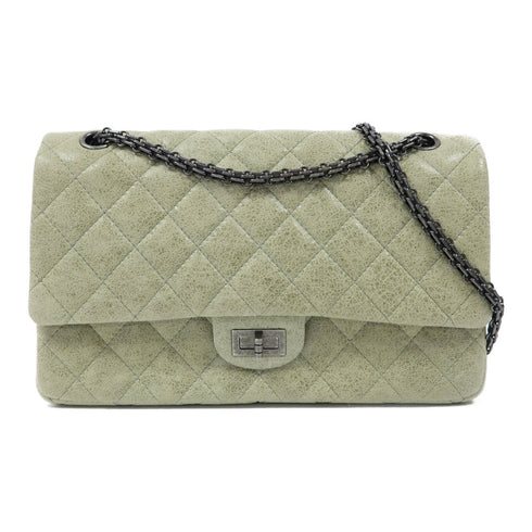 CHANEL Quilted CC 2.55 Chain Shoulder Bag Calfskin Leather Green