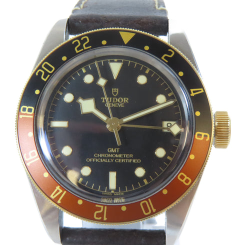 TUDOR Black Bay GMT Automatic Watch 18K Yellow Gold Stainless Steel Black