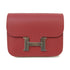 HERMES PHW Constance Slim Pouch Wallet Evercolor Leather Rouge Grenat Red