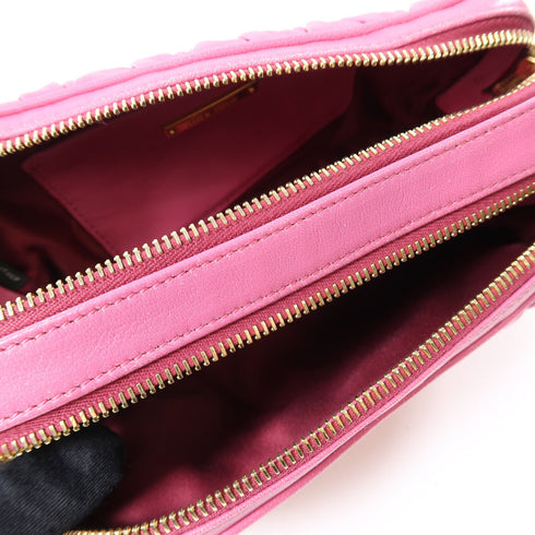 Miu Miu GHW Shoulder Bag Crossbody Lambskin Leather Pink