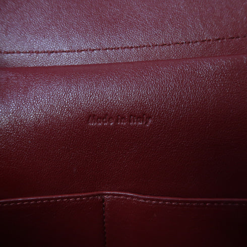 CELINE GHW Belt Bag 2 Way Shoulder Bag Handbag Calfskin Leather Black/Red