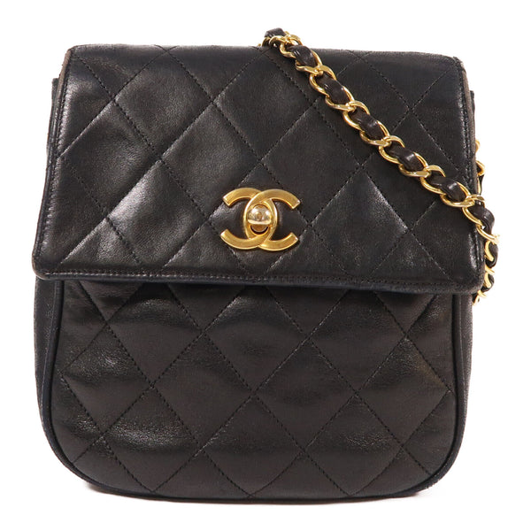 CHANEL CC GHW Vintage Chain Shoulder Bag Lambskin Leather v1