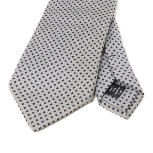 PRADA Tie Ties Silk Gray Black