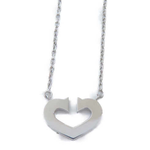 CARTIER C Heart Necklace 18K White Gold