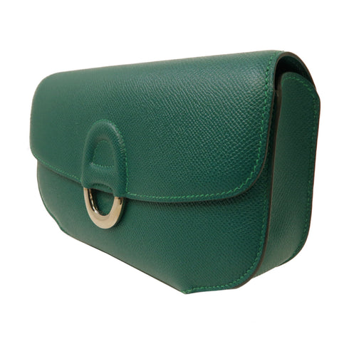 HERMES PHW Cherche Midi 22 Clutch Bag Epsom Leather Malachite