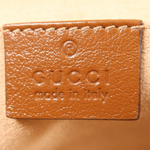 GUCCI GG GHW GG Marmont Mini Chain Shoulder 446744 Leather Brown