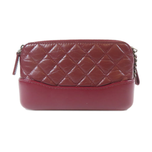 CHANEL Quilted CC GHW SHW Gabrielle Double Zip Chain Shoulder Bag Calfskin Red