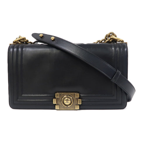 CHANEL Quilted CC GHW Chain Shoulder Bag Calfskin Leather Black v7