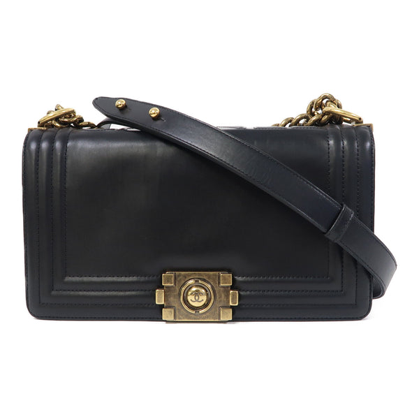 CHANEL Quilted CC GHW Chain Shoulder Bag Calfskin Leather Black v7