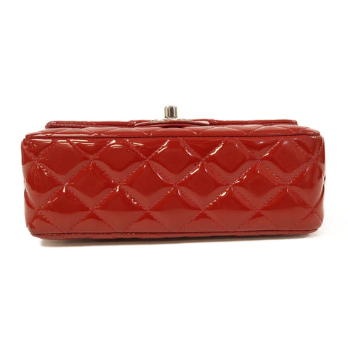 CHANEL CC GHW Classic 20 Chain Shoulder Bag Patent Leather Red