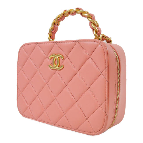 CHANEL Quilted CC GHW 2 Way Chain Shoulder Bag AS3318 Lamskin Leather Pink