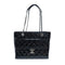 CHANEL Quilted CC SHW Chain Shoulder Bag Patent Leather Black