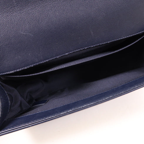 CHANEL CC SHW Boy Chanel Chain Shoulder Bag A67086 Calfskin Leather Navy