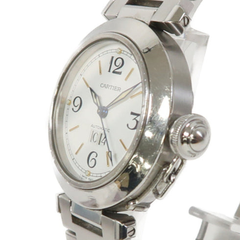 CARTIER Pasha C 35mm Automatic Watch W31015M7 Stainless Steel White