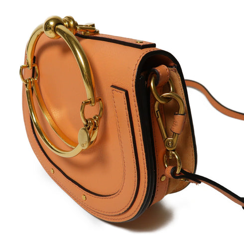 Chloe GHW Nile Bag 2 Way Shoulder Bag Handbag Calfskin Leather Orange