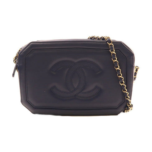 CHANEL CC GHW Chain Shoulder Bag Lambskin Leather #29544088 Blue