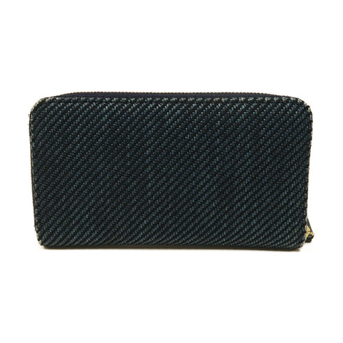 CHANEL CC GHW Deauville Small Zip Wallet Long Denim Blue