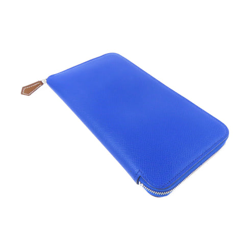 HERMES PHW Silk'In Classique Long Wallet Veau Epsom Leather Bleu Royal Blue