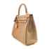 HERMES GHW Kelly 25 2way Shoulder Bag Celemence Leather Etoupe Grey