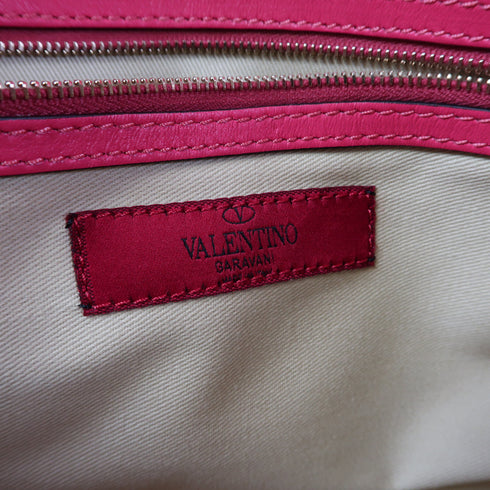 Valentino GHW Shoulder Bag Calfskin Leather Pink