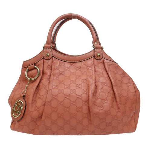 GUCCI GG GHW Tote Bag Shoulder Bag 211944 Leather Pink Orange