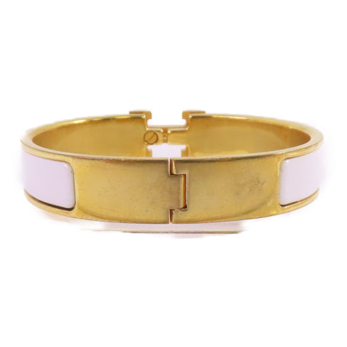 HERMES GHW Clic-H Bracelet Bangle Metal Enamel