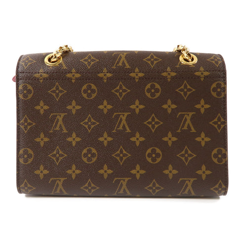 LOUIS VUITTON LV GHW Victoire Chain Shoulder Handbag M41731 Monogram Brown