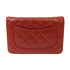CHANEL Quilted CC SHW Wallet On Chain Shoulder Bag Lambskin Leather Red
