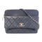 CHANEL Quilted CC SHW Chain Shoulder Bag Calfskin Leather Blue v2
