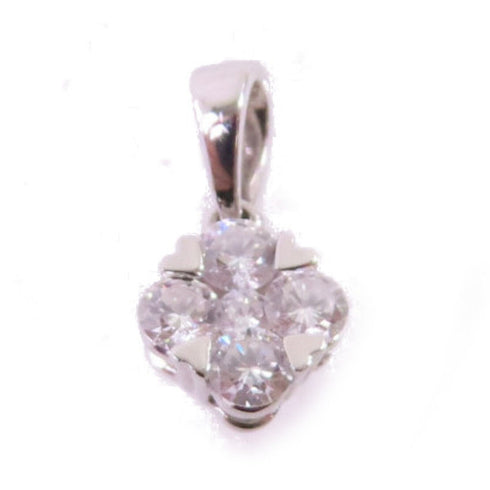FINE JEWELRY 0.18ct Diamond Pendant Top 18K White Gold PT900 Platinum