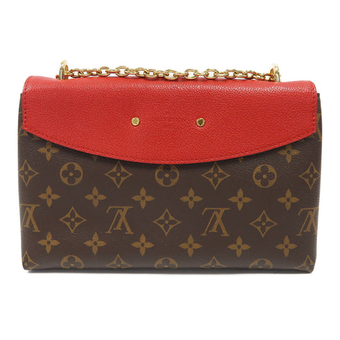 LOUIS VUITTON LV GHW Saint Placide Chain Shoulder Bag M43713 Monogram Brown/Red v1