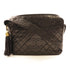 CHANEL CC GHW Matelasse Fringe Shoulder Bag Lambskin Leather Black