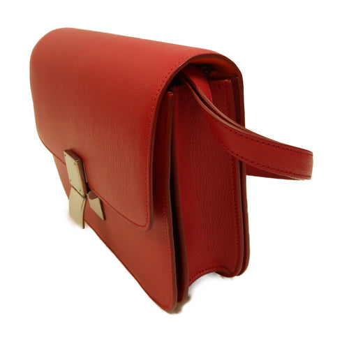 CELINE SHW Classic Box Shoulder Bag Calfskin Leather Red