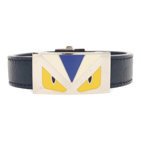 FENDI SHW Bracelet Calfskin Leather Blue