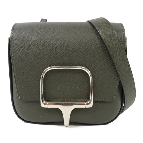 HERMES PHW Della Cavalleria Mini Shoulder Bag Epsom Leather Vert De Gris