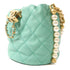 CHANEL CC GHW Pearl Bucket Shoulder Bag Lambskin Leather Green