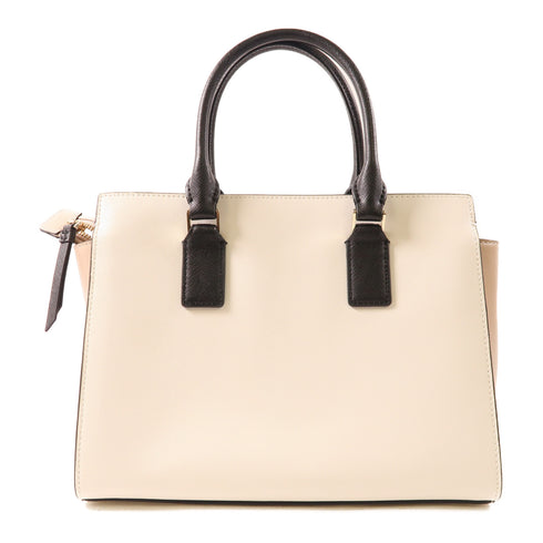 Kate Spade GHW 2 Way Shoulder Bag Handbag Calfskin Leather White Beige