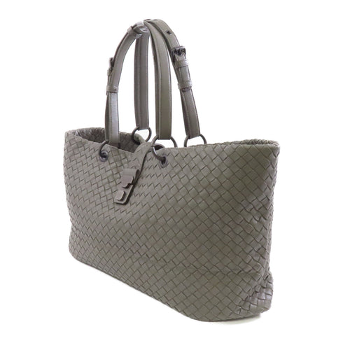 BOTTEGA VENETA BV Shoulder Bag Handbag Lambskin Leather Grey Gray