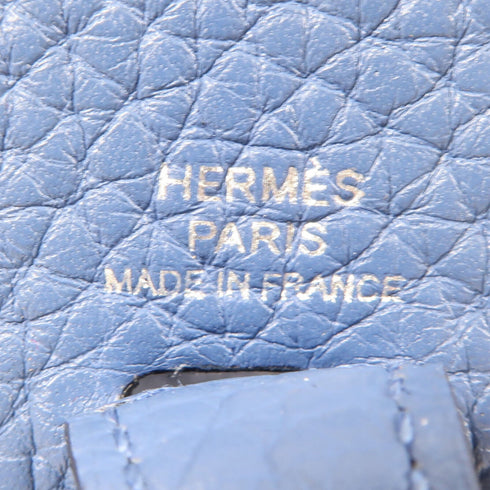 HERMES PHW Evelyne TPM Shoulder Bag Clemence Leather Bleu De Prusse/Blue v1