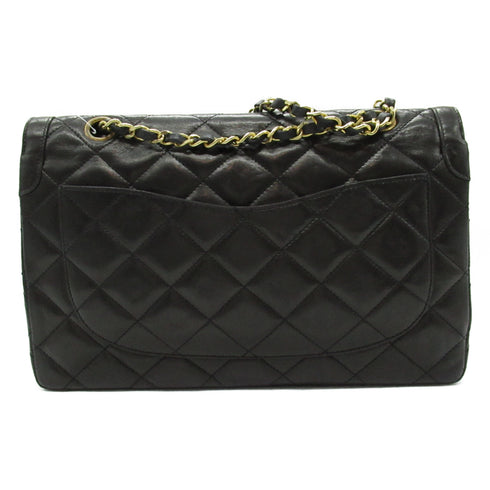 CHANEL Quilted CC GHW Chain Shoulder Bag Lambskin Black Used