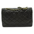CHANEL Quilted CC GHW Chain Shoulder Bag Lambskin Black Used